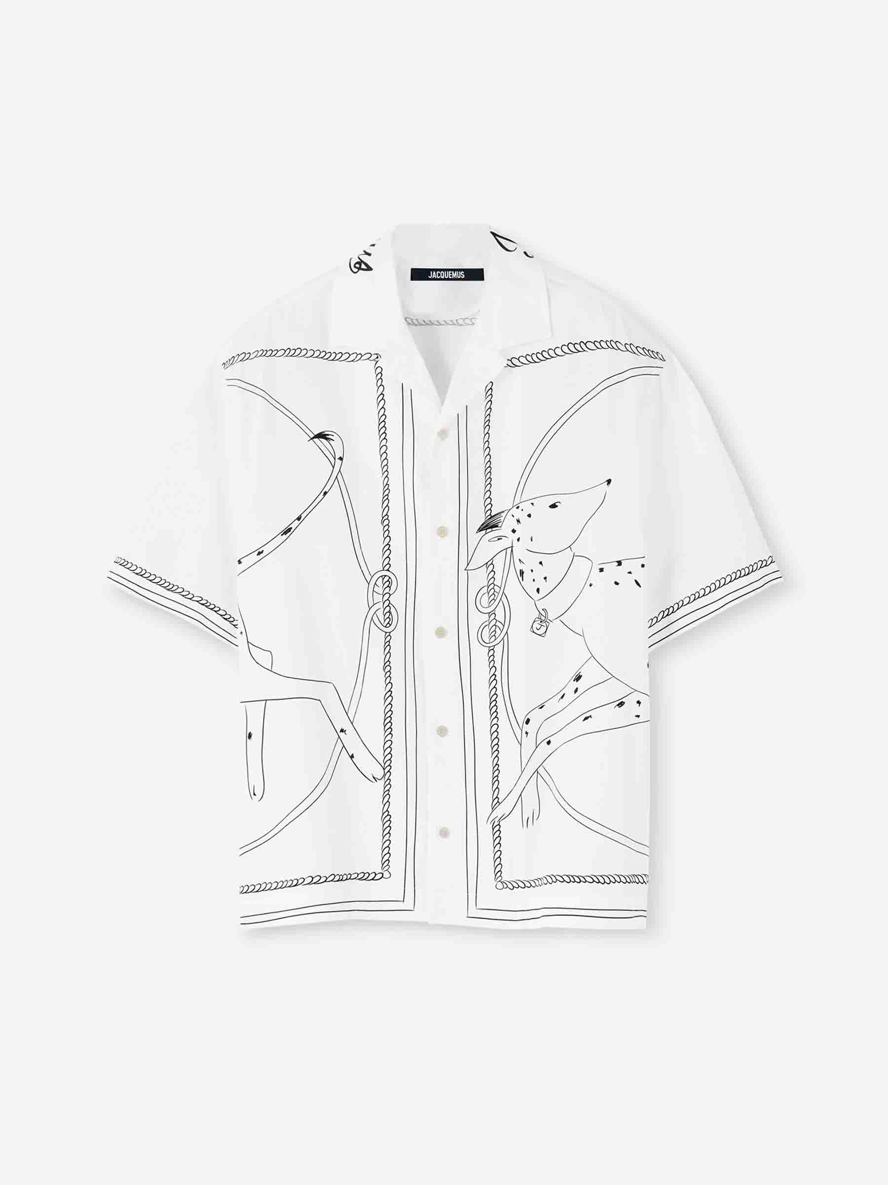 Jacquemus Hombre Barcelona Camisa Bowling Algodón color Blanco sku 532-000679 01 - Foto 1