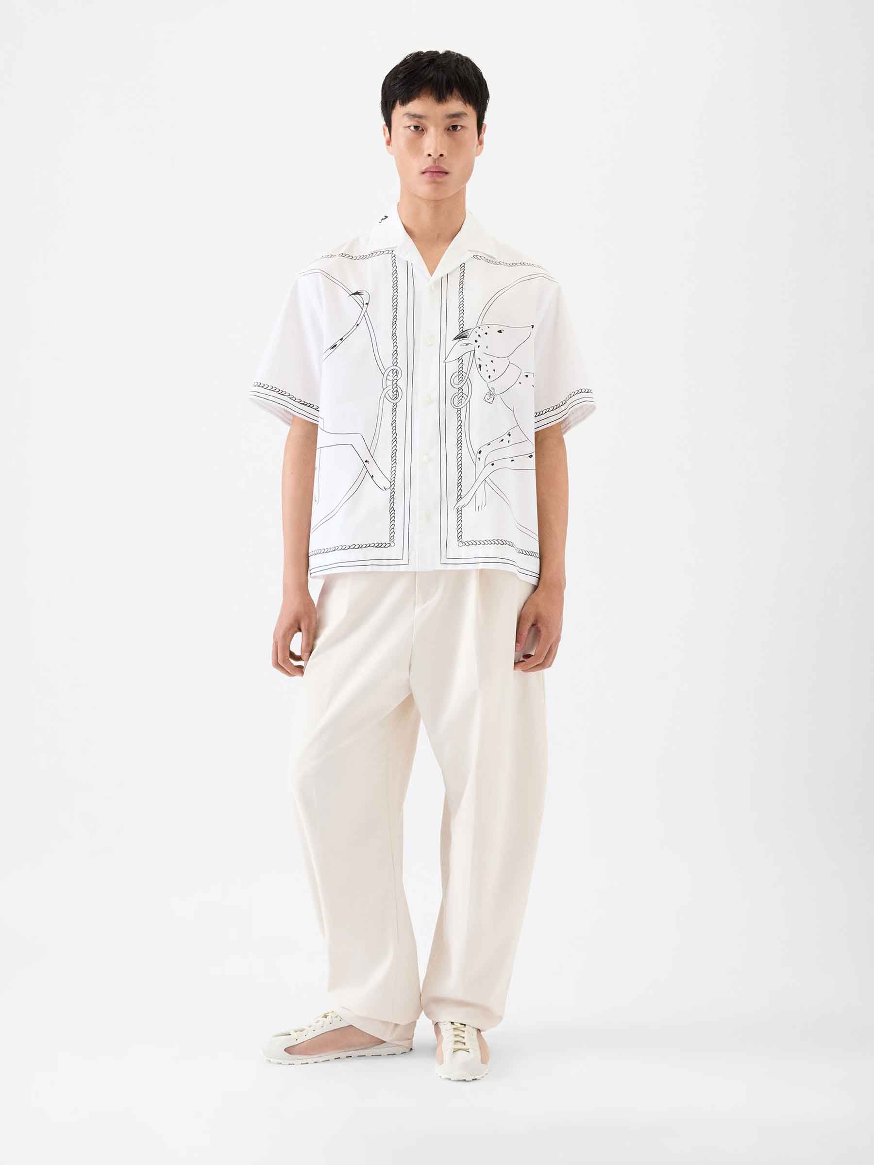 Jacquemus Hombre Barcelona Camisa Bowling Algodón color Blanco sku 532-000679 01 - Foto 2