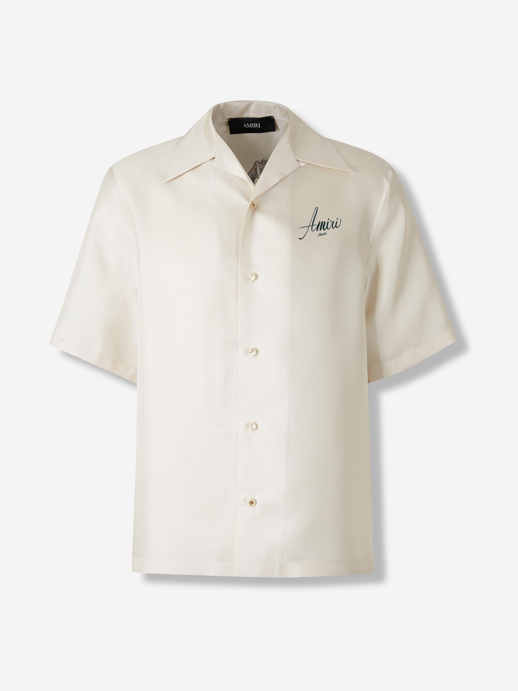 Amiri Hombre Barcelona Camisa Bowling Seda color Blanco sku 532-000702 01 - Foto 1