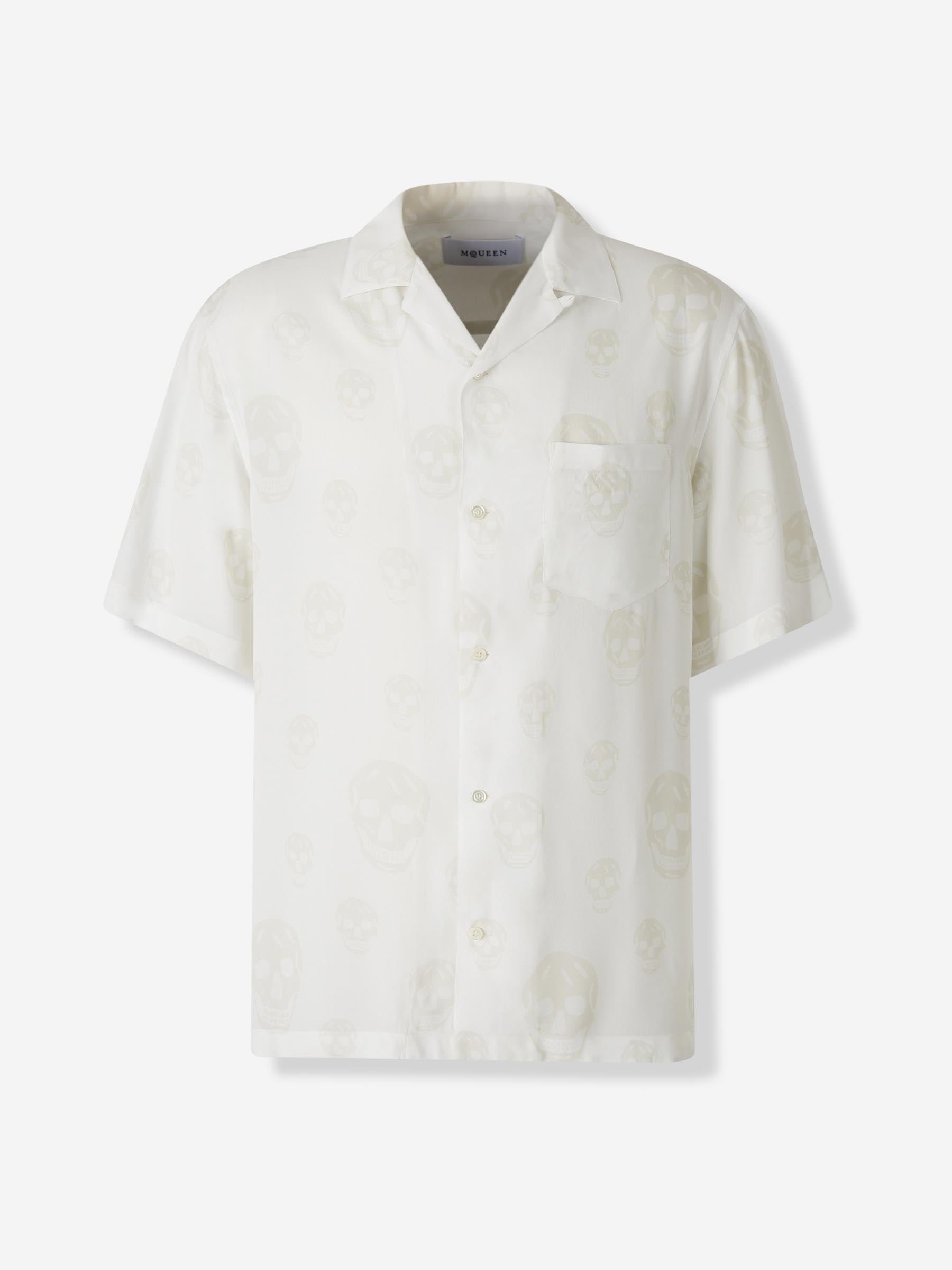 Alexander McQueen Hombre Barcelona Camisa Casual Calavera color Blanco sku 532-000705 01 - Foto 1
