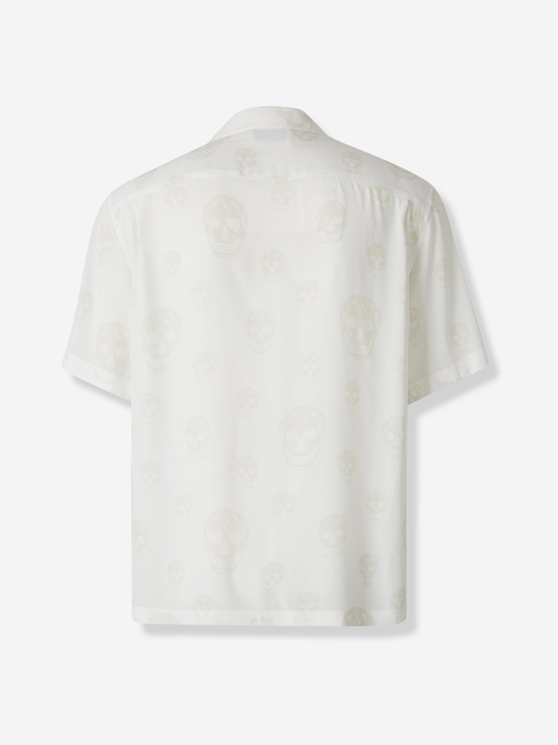 Alexander McQueen Hombre Barcelona Camisa Casual Calavera color Blanco sku 532-000705 01 - Foto 2