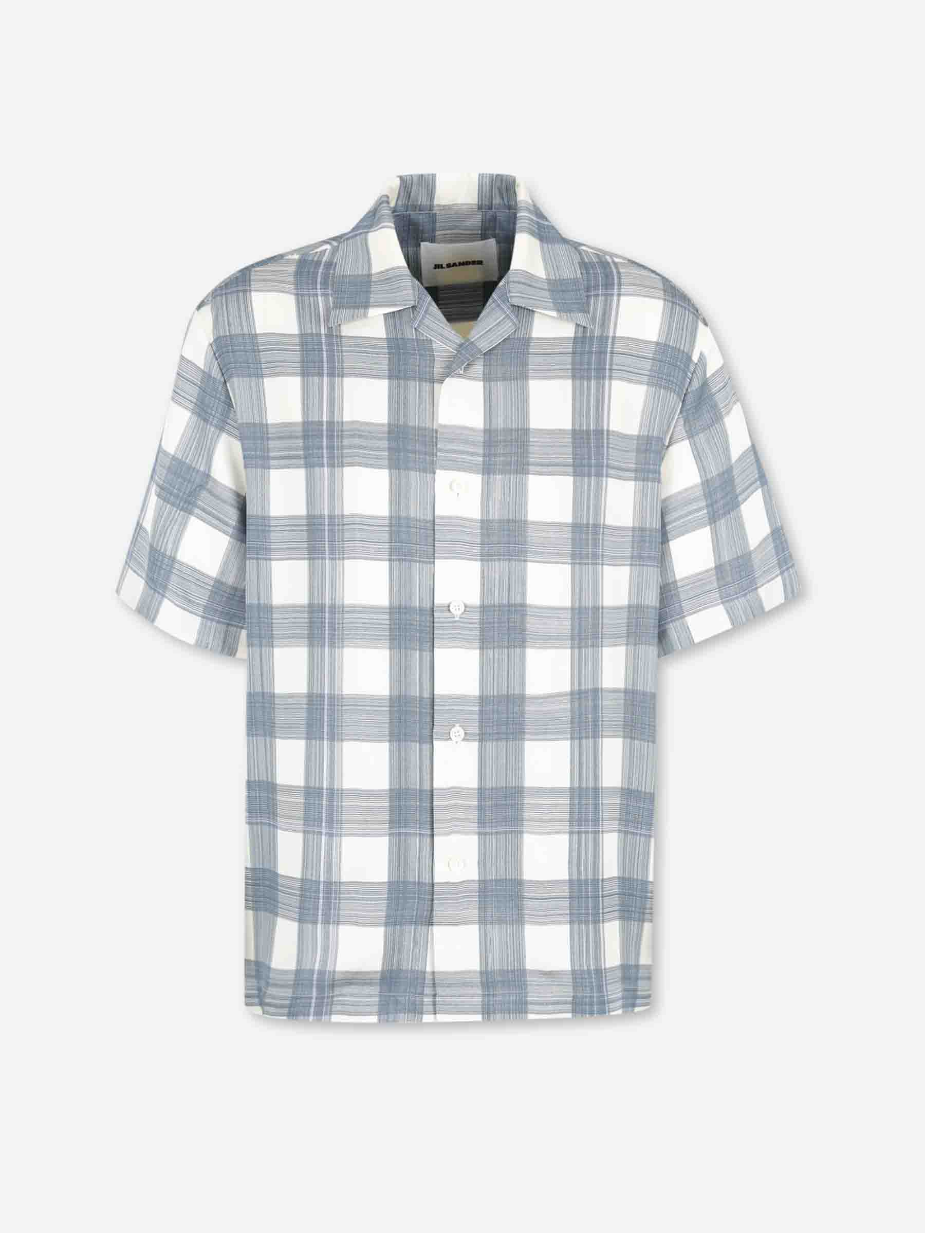 Jil Sander Hombre Barcelona Camisa Estampada Check color Azul Celeste sku 532-000707 01 - Foto 1