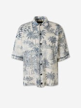 Amiri Hombre Barcelona Camisa estampada punto color Azul Marino sku 532-000726 01 - Foto 1