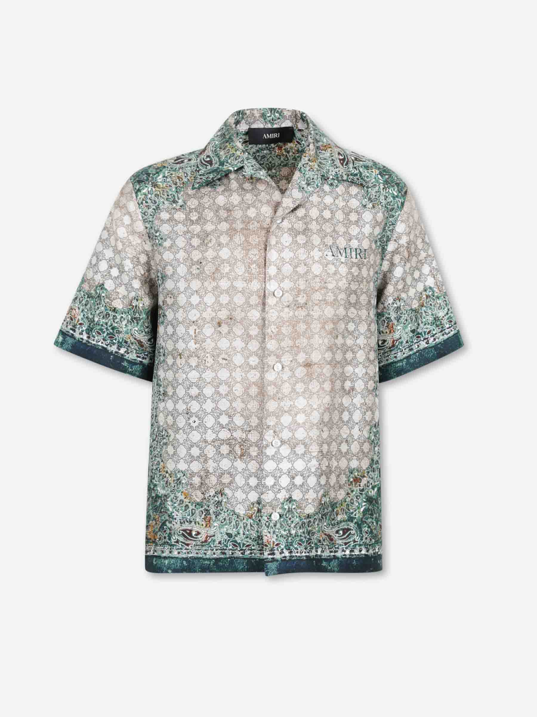Amiri Hombre Barcelona Camisa Casual Estampada color Verde sku 532-000727 01 - Foto 1