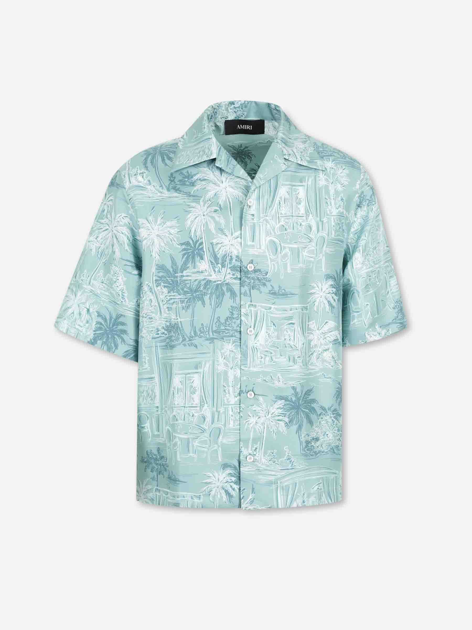 Amiri Hombre Barcelona Camisa Casual Estampada color Azul Turquesa sku 532-000730 01 - Foto 1