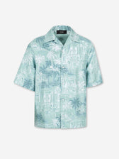 Amiri Hombre Barcelona Camisa Casual Estampada color Azul Turquesa sku 532-000730 01 - Foto 1