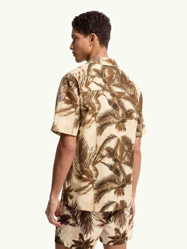 Moncler Hombre Barcelona Camisa Motivo Palmeras Lino color Beige sku 532-000733 01 - Foto 3