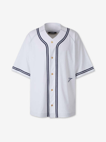 Jacquemus Le Plage Hombre Barcelona Camisa Béisbol Algodón color Blanco sku 532-000749 01 - Foto 1