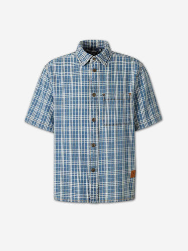 Burberry Hombre Barcelona Camisa Manga Corta Cuadros color Azul sku 532-000771 01 - Foto 1