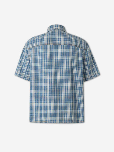 Burberry Hombre Barcelona Camisa Manga Corta Cuadros color Azul sku 532-000771 01 - Foto 2