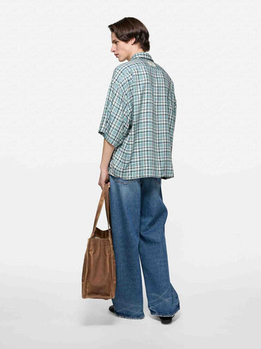 Acne Studios Hombre Barcelona Camisa Ancha Cuadros color Azul Turquesa sku 532-000773 01 - Foto 4