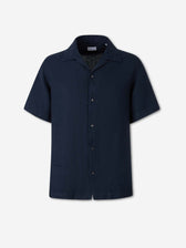 Santa Eulalia Hombre Barcelona Camisa Manga Corta Lino color Azul Marino sku 532-000782 01 - Foto 1