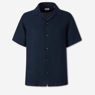 Santa Eulalia Hombre Barcelona Camisa Manga Corta Lino color Azul Marino sku 532-000782 01 - Foto 1