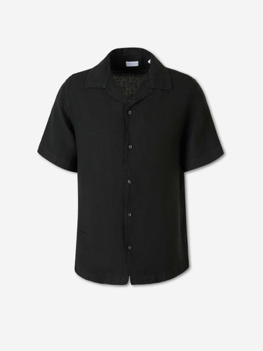 Santa Eulalia Hombre Barcelona Camisa Manga Corta Lino color Negro sku 532-000782 02 - Foto 1