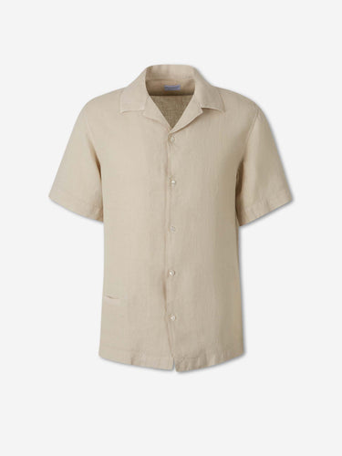 Santa Eulalia Hombre Barcelona Camisa Manga Corta Lino color Beige sku 532-000782 03 - Foto 1