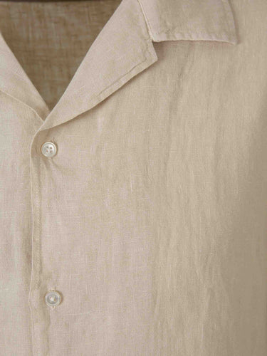 Santa Eulalia Hombre Barcelona Camisa Manga Corta Lino color Beige sku 532-000782 03 - Foto 3