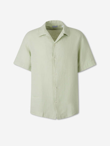 Santa Eulalia Hombre Barcelona Camisa Manga Corta Lino color Verde Manzana sku 532-000782 04 - Foto 1