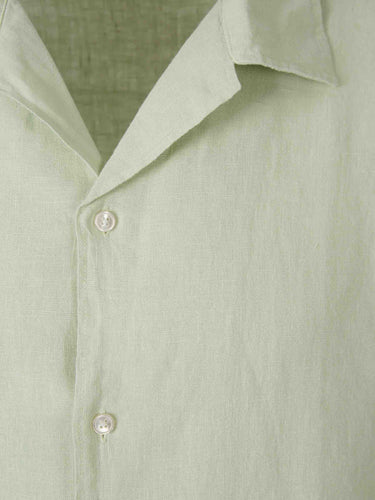 Santa Eulalia Hombre Barcelona Camisa Manga Corta Lino color Verde Manzana sku 532-000782 04 - Foto 3