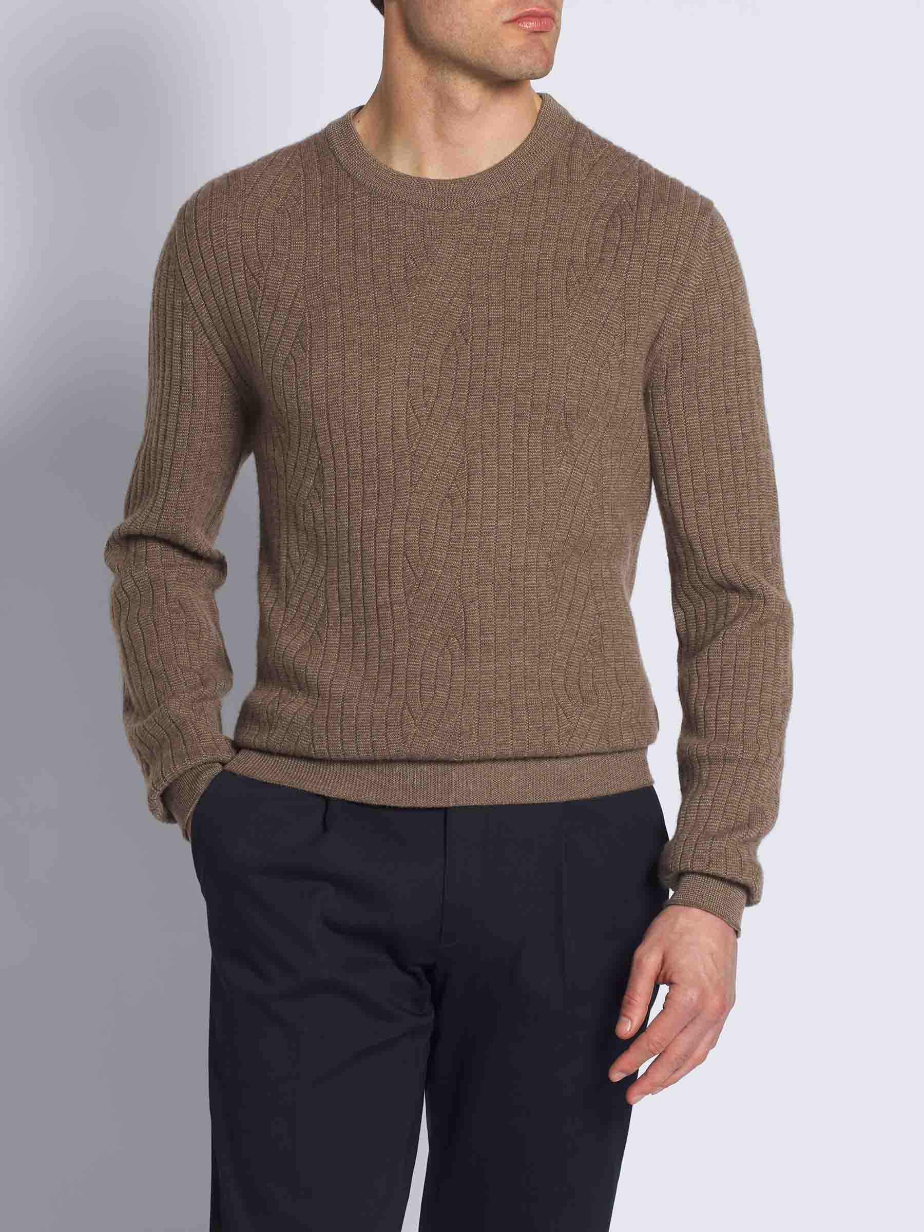 Brioni Hombre Barcelona Jersey Cuello Redondo color Marrón sku 542-002490 01 - Foto 2