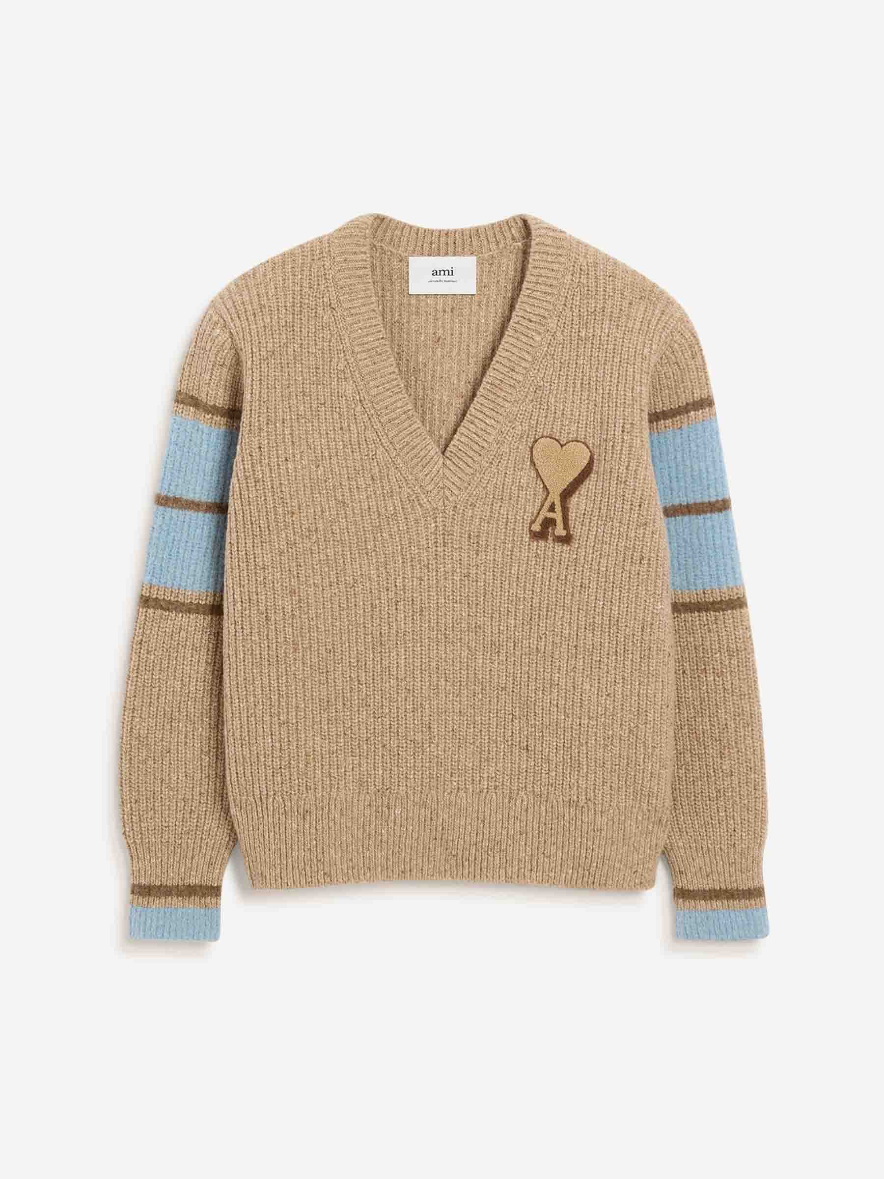 Ami Paris Hombre Barcelona Jersey College Lana color Camel sku 542-002504 01 - Foto 1
