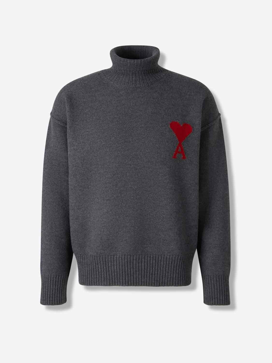 Ami Paris Hombre Barcelona Jersey Cuello Alto color Gris sku 542-002507 01 - Foto 1