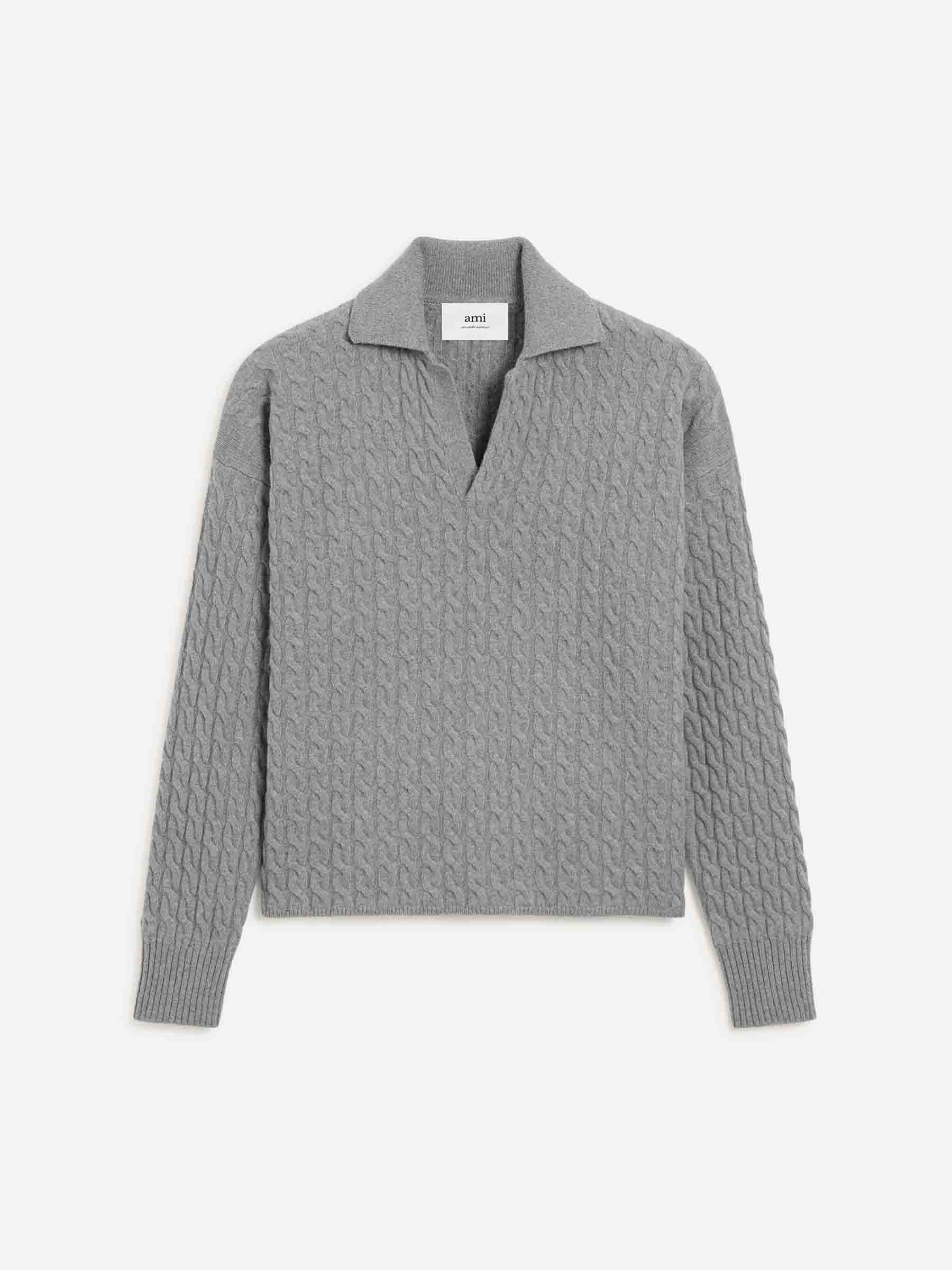 Ami Paris Hombre Barcelona Jersey Cuello Polo color Gris sku 542-002508 01 - Foto 1