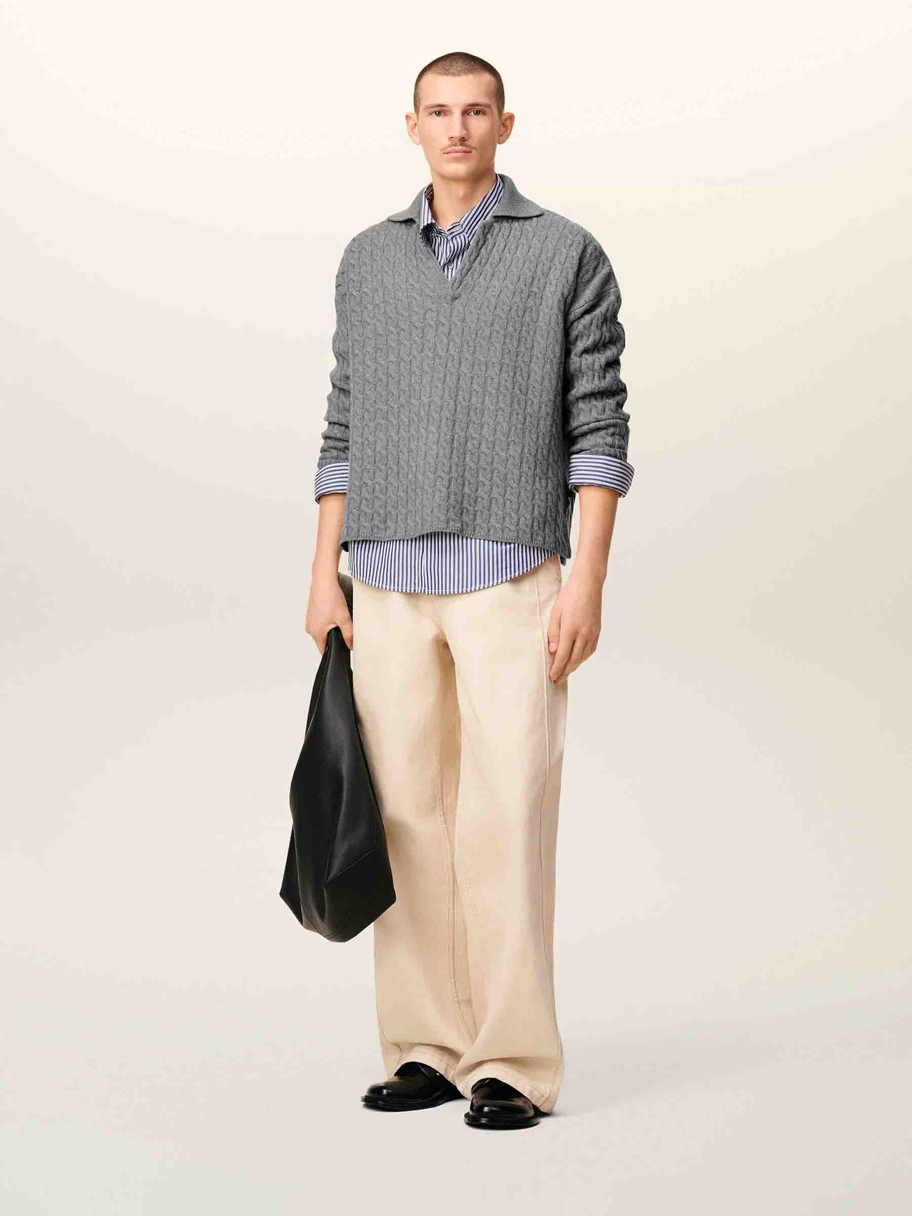 Ami Paris Hombre Barcelona Jersey Cuello Polo color Gris sku 542-002508 01 - Foto 2