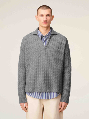 Ami Paris Hombre Barcelona Jersey Cuello Polo color Gris sku 542-002508 01 - Foto 3