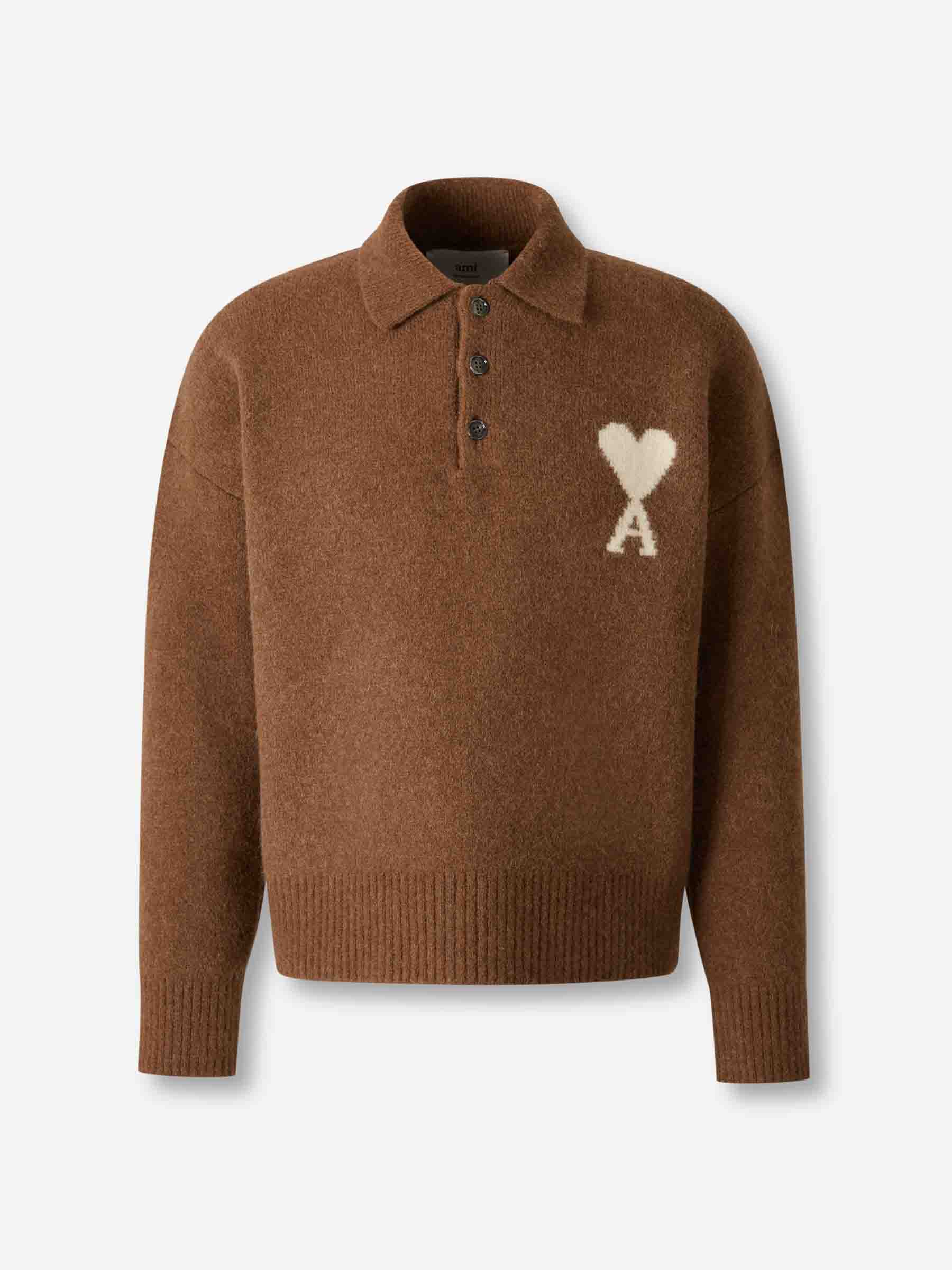 Ami Paris Hombre Barcelona Jersey Cuello Polo color Marrón sku 542-002509 01 - Foto 1