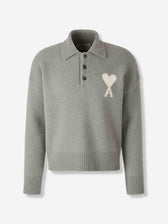 Ami Paris Hombre Barcelona Jersey Cuello Polo color Gris sku 542-002509 02 - Foto 1