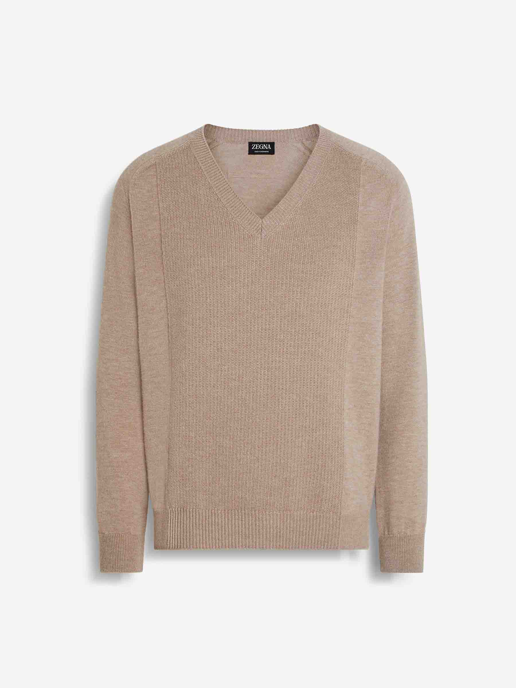 Zegna Hombre Barcelona Jersey Cuello Pico color Camel sku 542-002513 01 - Foto 1