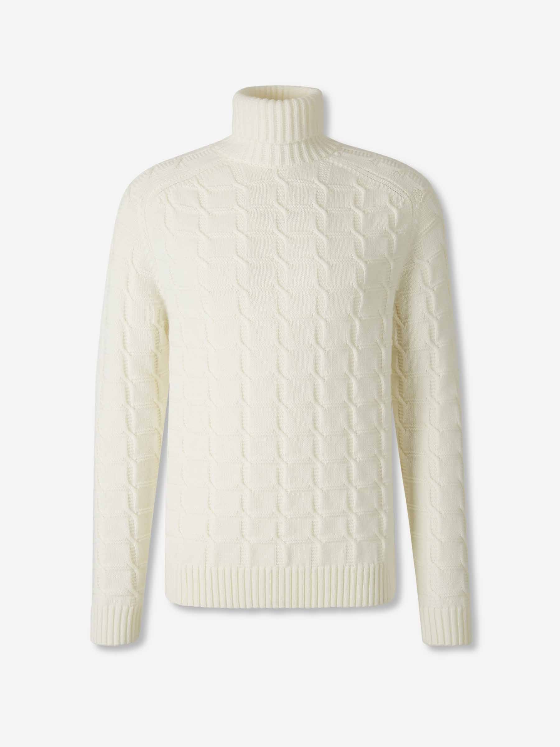Zanone Hombre Barcelona Jersey Cuello Alto color Blanco sku 542-002547 01 - Foto 1