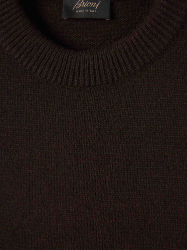 Brioni Hombre Barcelona Jersey Cuello Redondo color Marrón Oscuro sku 542-002582 01 - Foto 3