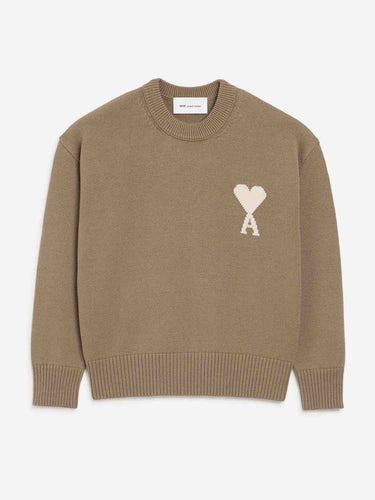 Ami Paris Hombre Barcelona Jersey Cuello Redondo color Taupe sku 542-002586 01 - Foto 1