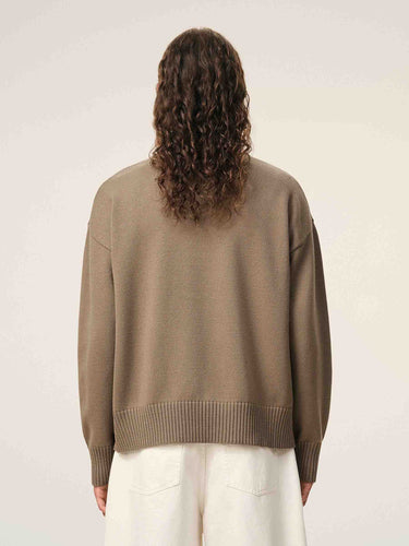 Ami Paris Hombre Barcelona Jersey Cuello Redondo color Taupe sku 542-002586 01 - Foto 3