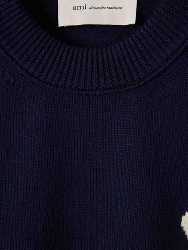 Ami Paris Hombre Barcelona Jersey Cuello Redondo color Azul Marino sku 542-002586 02 - Foto 3