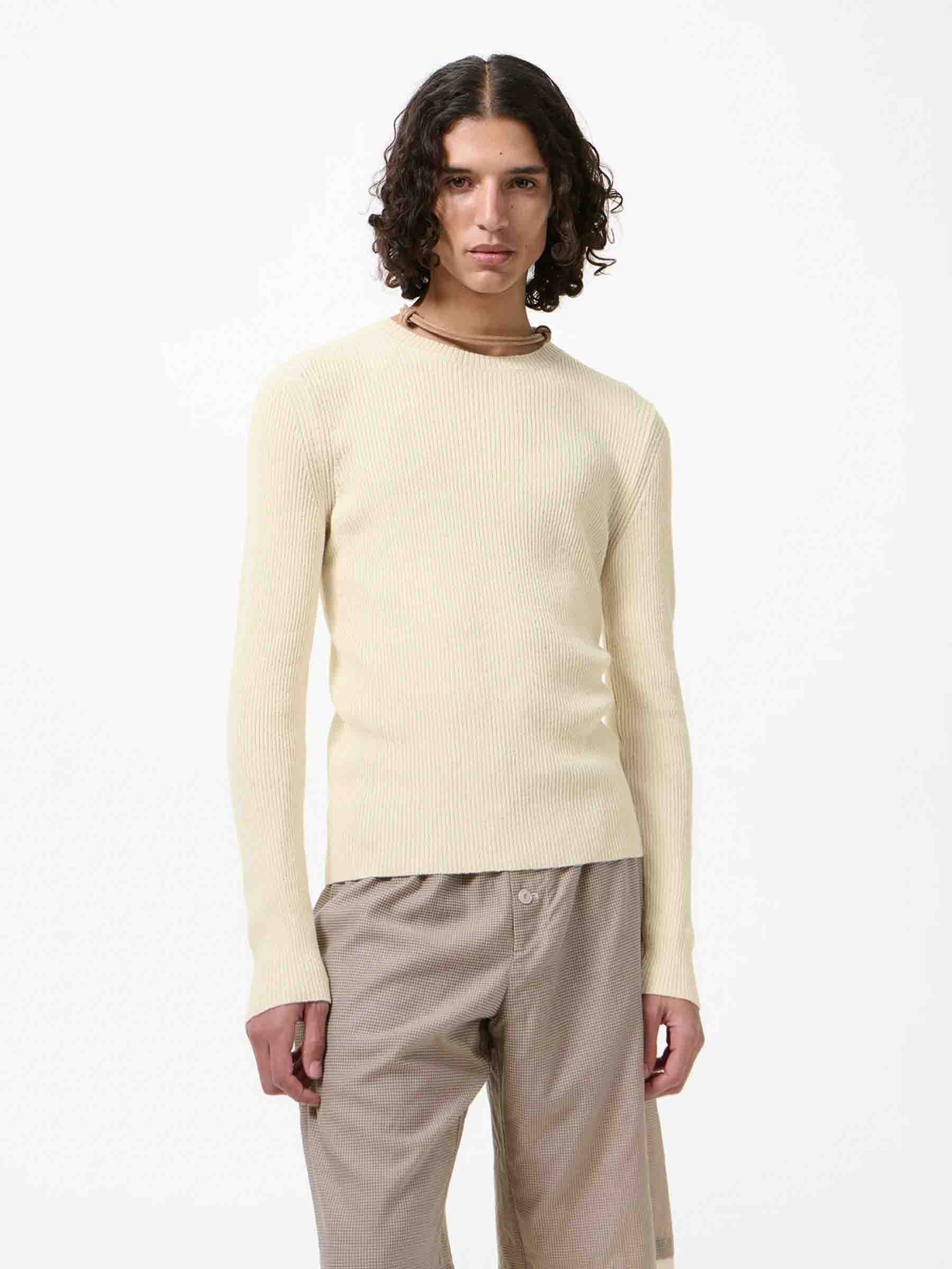 Our Legacy Hombre Barcelona Jersey Canalé Seda color Amarillo Claro sku 542-002589 01 - Foto 2