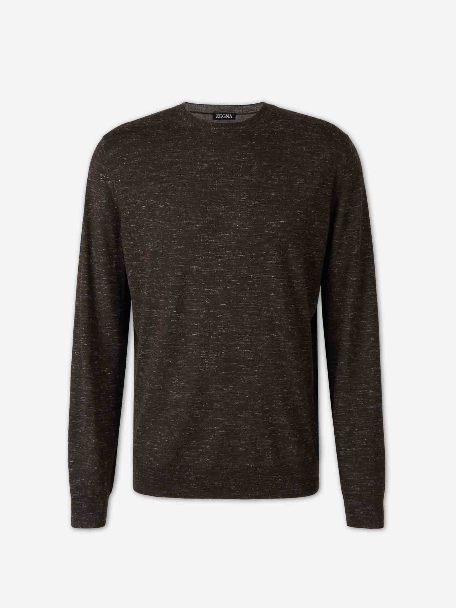 Zegna Hombre Barcelona Jersey de punto de lana merino de corte clásico color Marrón Oscuro sku 542-002604 01 - Foto 1