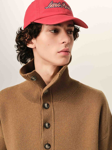 Ami Paris Hombre Barcelona Jersey Cuello Alto color Camel sku 542-002608 01 - Foto 4