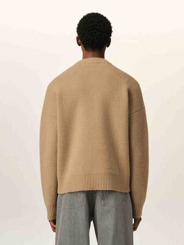 Ami Paris Hombre Barcelona Jersey Cuello Redondo color Camel sku 542-002609 01 - Foto 3