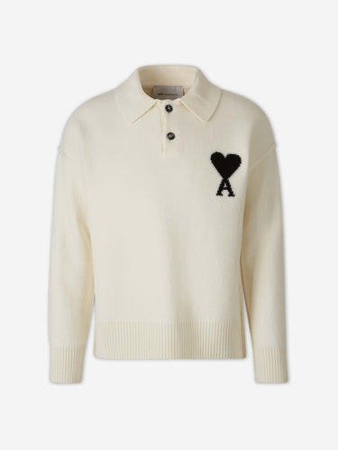 Ami Paris Hombre Barcelona Jersey Cuello Polo color Marfil sku 542-002615 01 - Foto 1