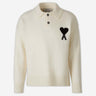 Ami Paris Hombre Barcelona Jersey Cuello Polo color Marfil sku 542-002615 01 - Foto 1