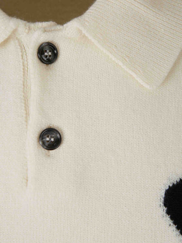 Ami Paris Hombre Barcelona Jersey Cuello Polo color Marfil sku 542-002615 01 - Foto 3