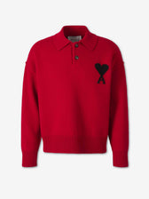 Ami Paris Hombre Barcelona Jersey Cuello Polo color Rojo sku 542-002615 02 - Foto 1