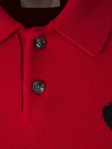 Ami Paris Hombre Barcelona Jersey Cuello Polo color Rojo sku 542-002615 02 - Foto 3