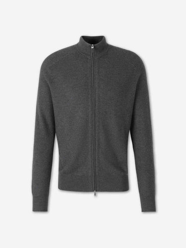 Zegna Hombre Barcelona Cárdigan Cremallera Cashmere Seda color Gris Antracita sku 542-002625 01 - Foto 1