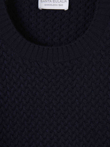 Santa Eulalia Hombre Barcelona Jersey Efecto Trenzado color Azul Marino sku 542-002635 02 - Foto 3