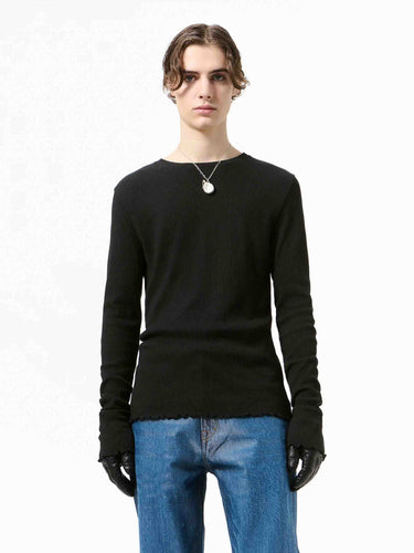 Our Legacy Hombre Barcelona Camiseta Punto Manga Larga color Negro sku 542-002652 01 - Foto 2