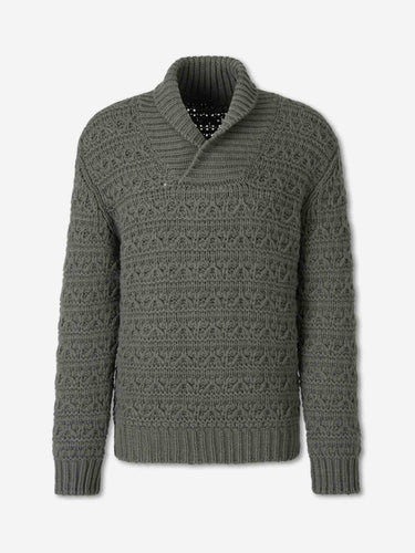 Canali Hombre Barcelona Jersey Grueso Cuello Pico color Verde Militar sku 542-002662 01 - Foto 1