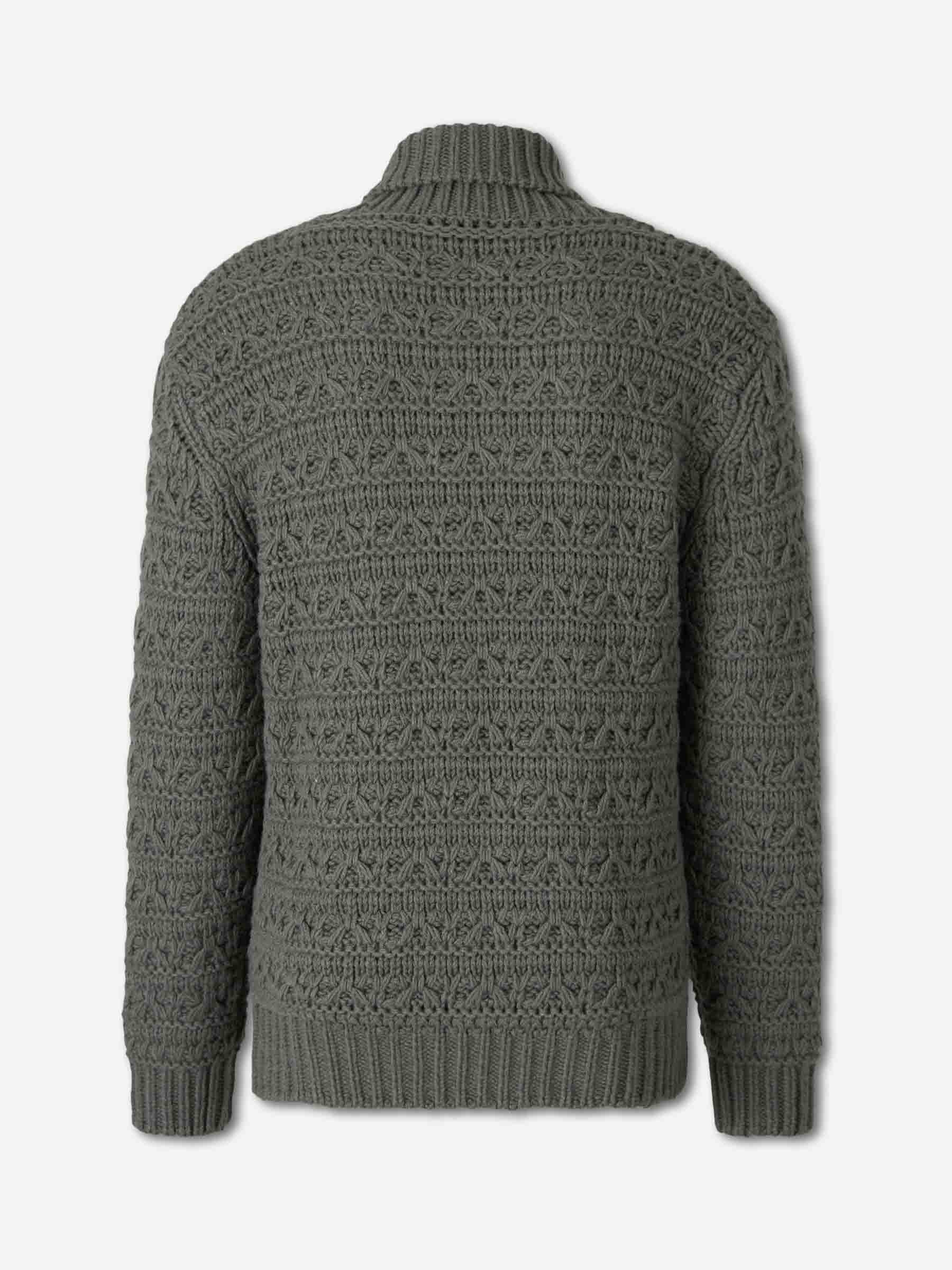 Canali Hombre Barcelona Jersey Grueso Cuello Pico color Verde Militar sku 542-002662 01 - Foto 2